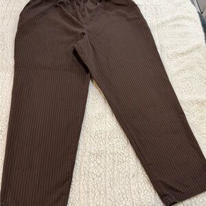 Chic Brown Pinstripe Men's Pants